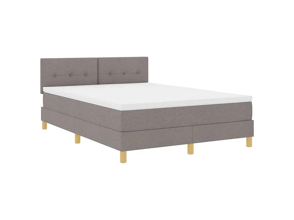Boxspringbett mit Kissen mit Kopfteil Taupe 160 x 200 cm Stoff
