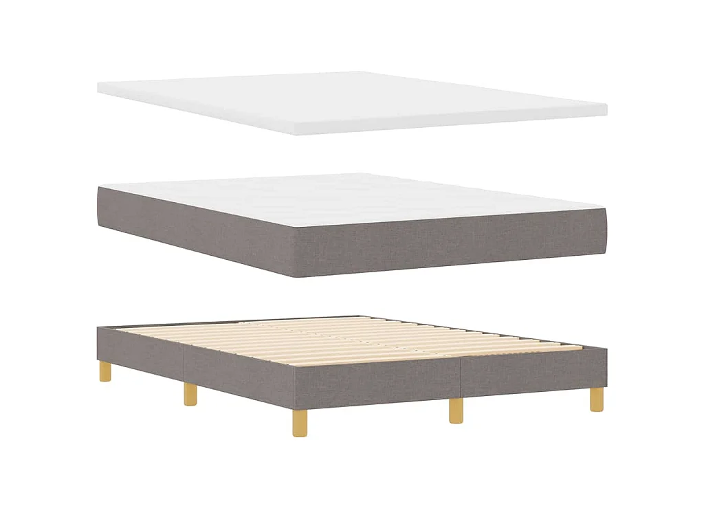 Boxspringbett mit Kissen mit Kopfteil Taupe 160 x 200 cm Stoff