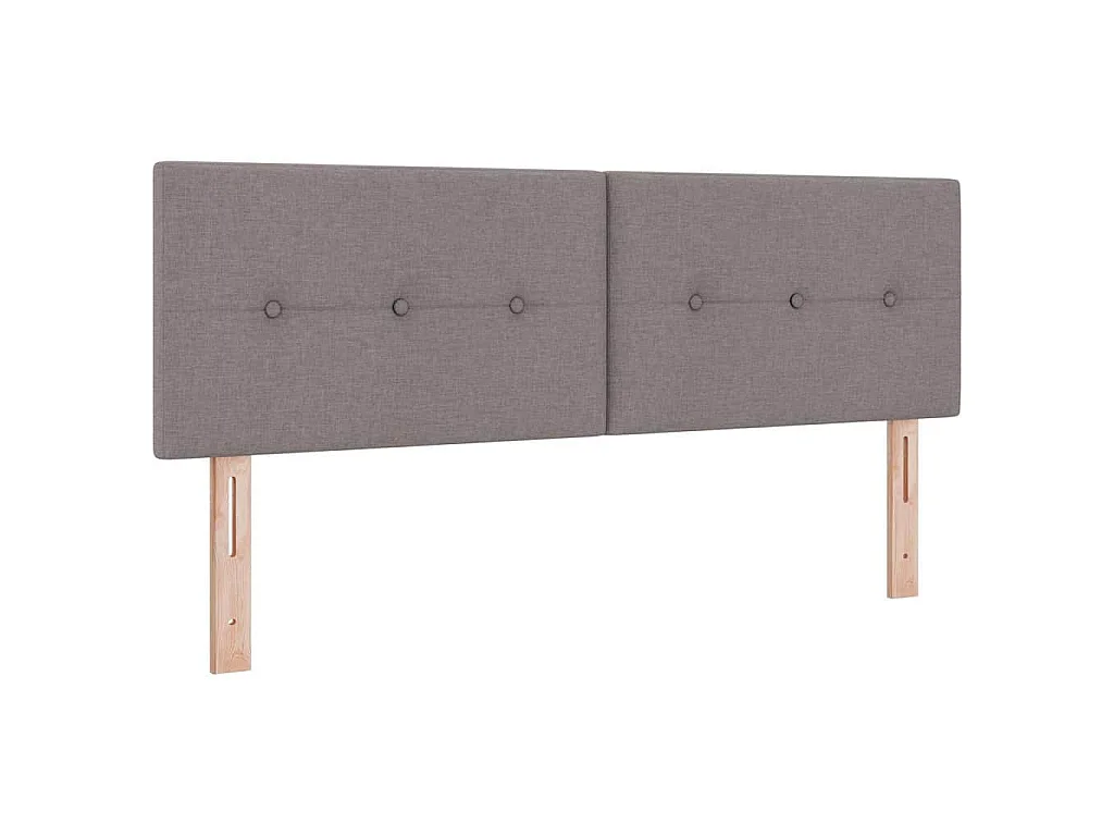 Boxspringbett mit Kissen mit Kopfteil Taupe 160 x 200 cm Stoff