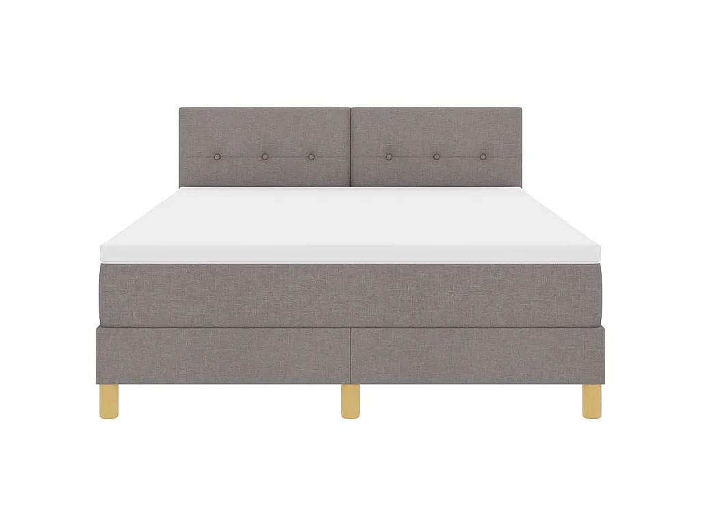 Boxspringbett mit Kissen mit Kopfteil Taupe 160 x 200 cm Stoff