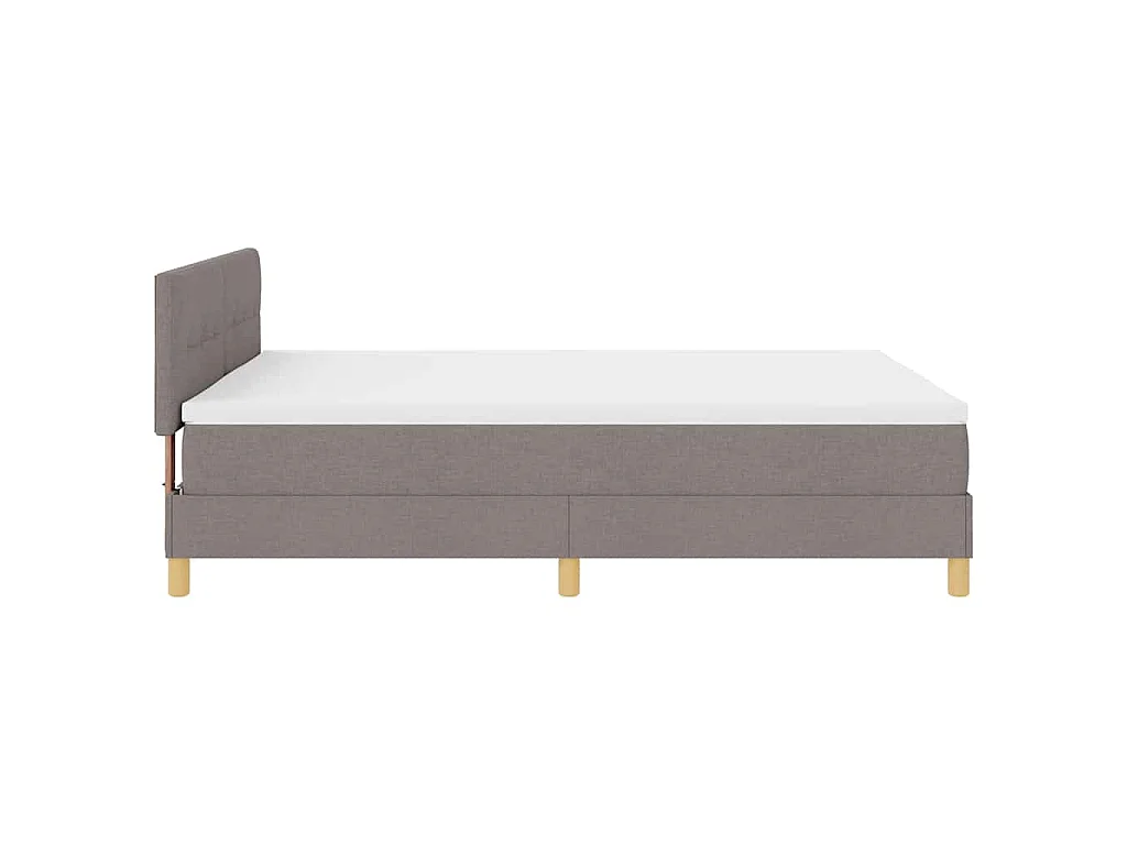 Boxspringbett mit Kissen mit Kopfteil Taupe 160 x 200 cm Stoff