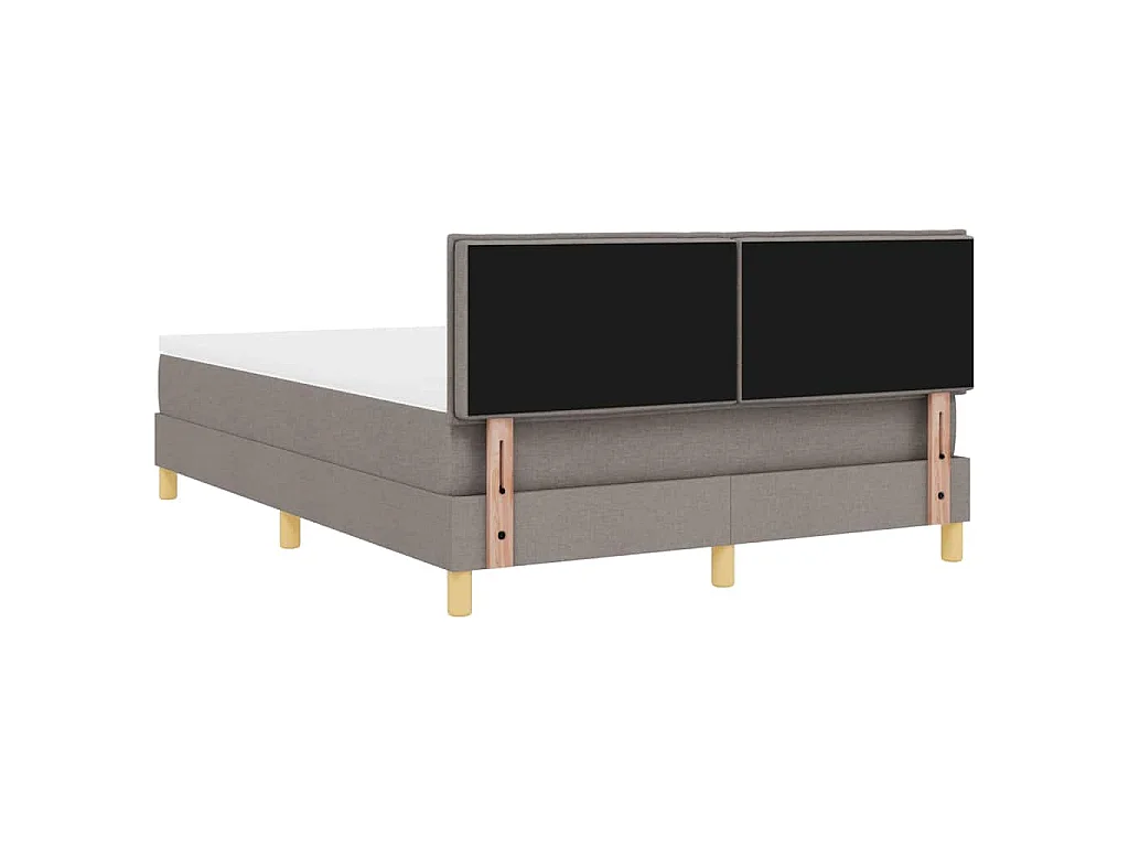 Boxspringbett mit Kissen mit Kopfteil Taupe 160 x 200 cm Stoff