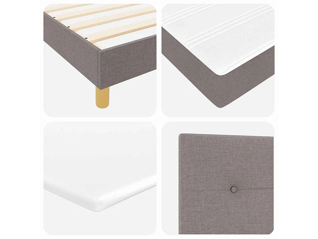 Boxspringbett mit Kissen mit Kopfteil Taupe 160 x 200 cm Stoff