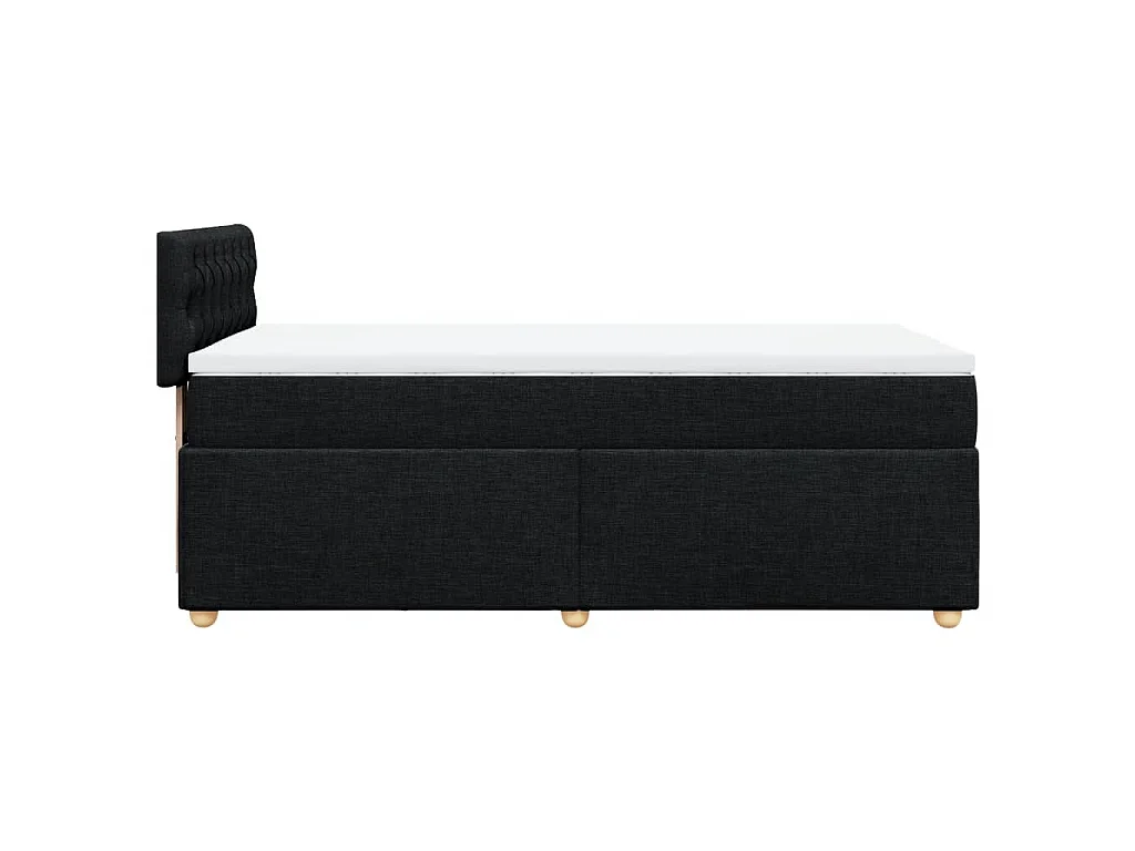 Giroletto a Molle con Materasso Nero 100x200 cm in Tessuto