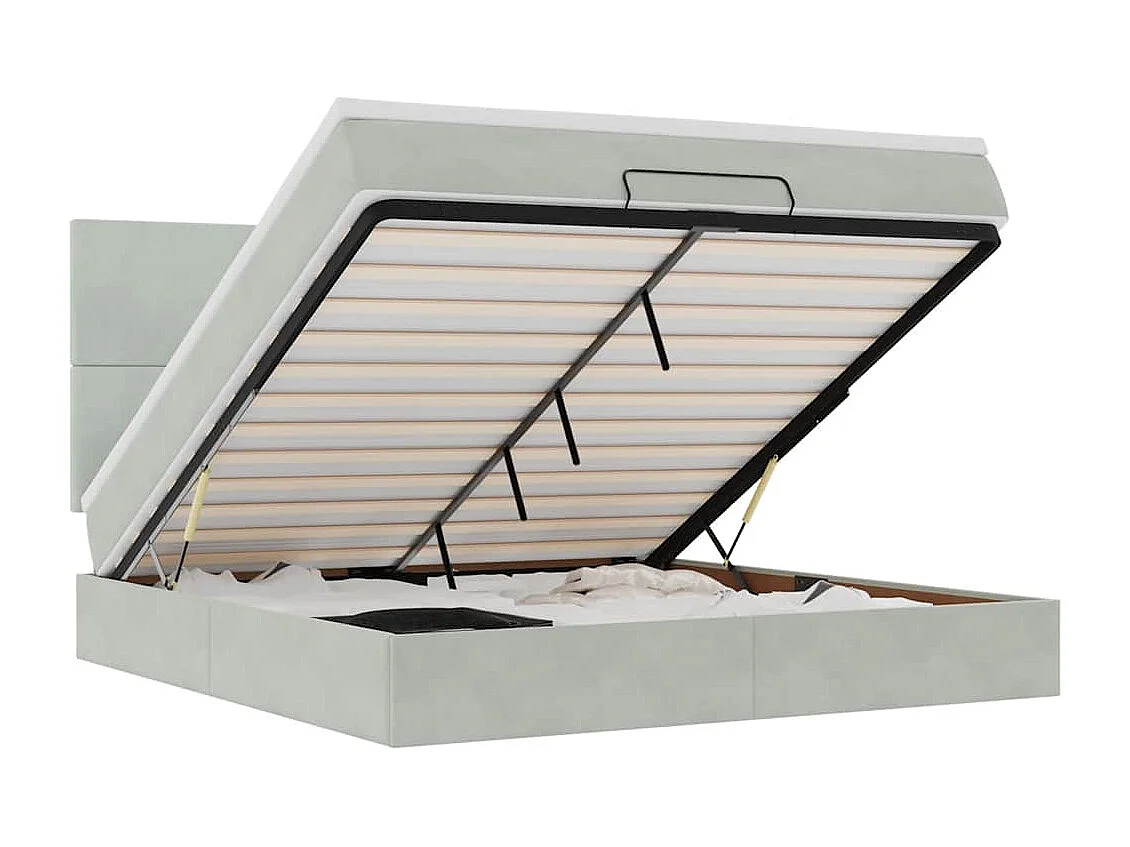 Struttura Letto Pouf con Materassi 160x200 cm in Velluto