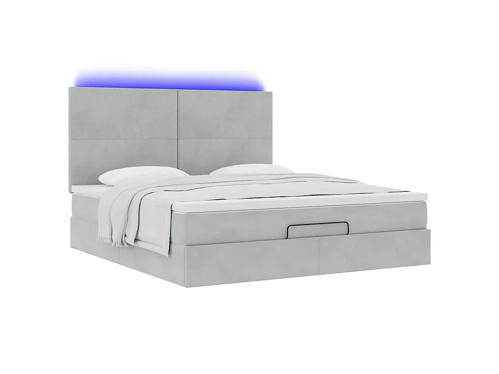 Struttura Letto Pouf con Materassi 160x200 cm in Velluto