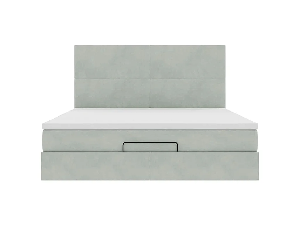 Struttura Letto Pouf con Materassi 160x200 cm in Velluto