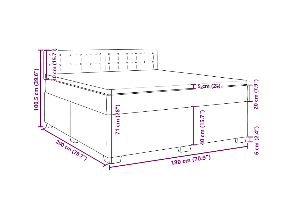 Boxspringbett mit Matratze Dunkelgrün 180x200 cm Samt