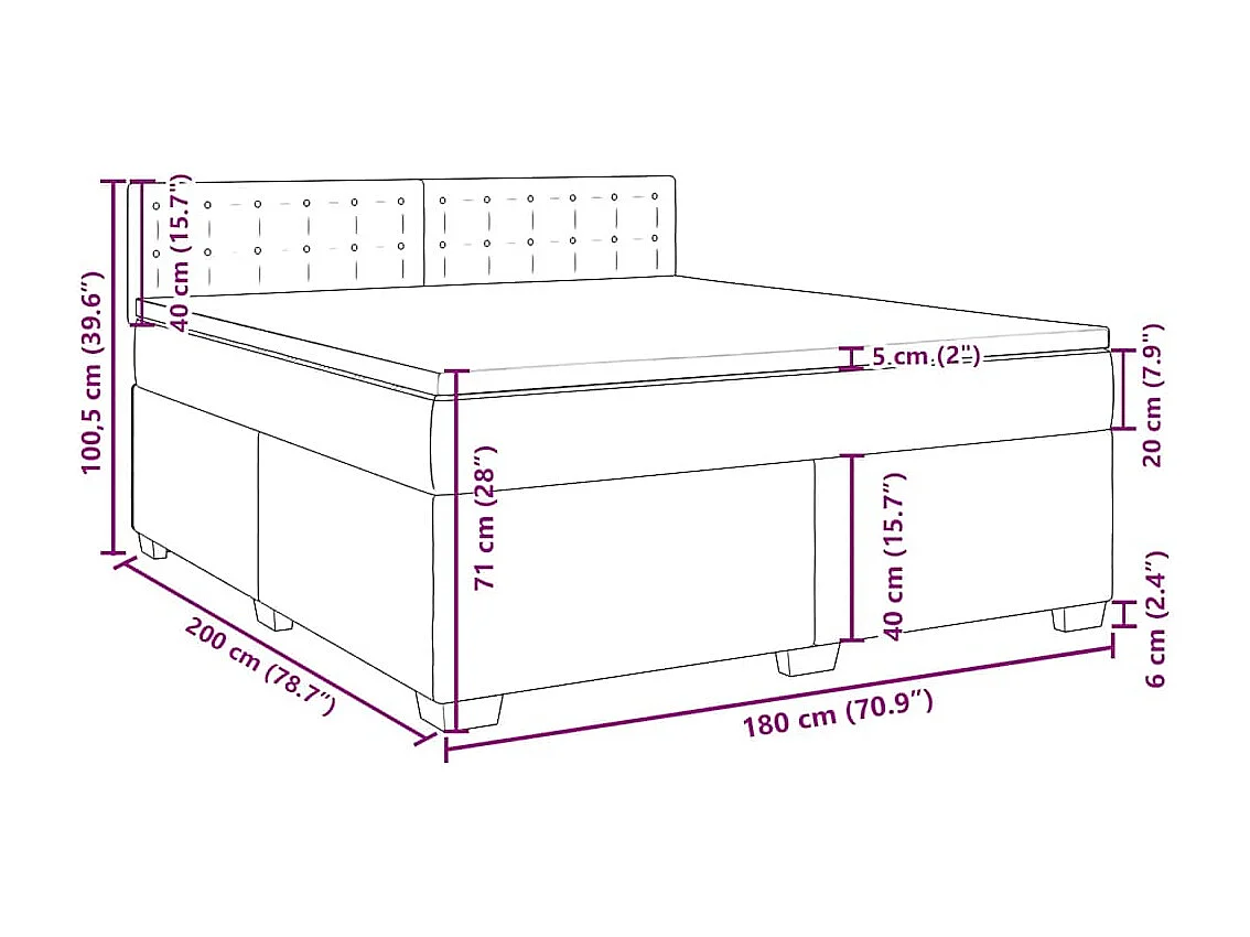 Boxspringbett mit Matratze Dunkelgrün 180x200 cm Samt