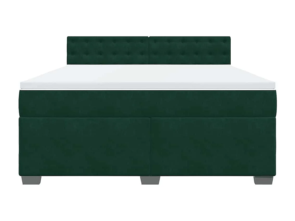 Boxspringbett mit Matratze Dunkelgrün 180x200 cm Samt