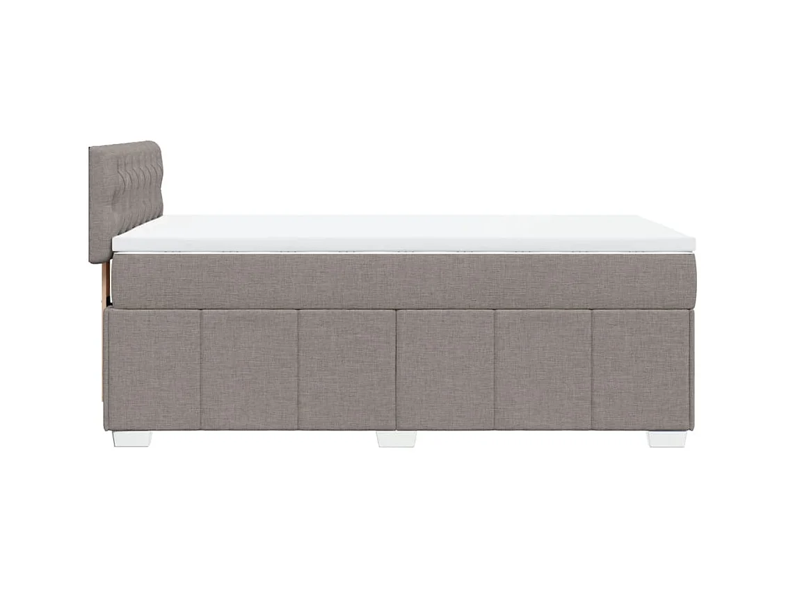 Boxspringbett mit Matratze Taupe 90x200 cm Stoff
