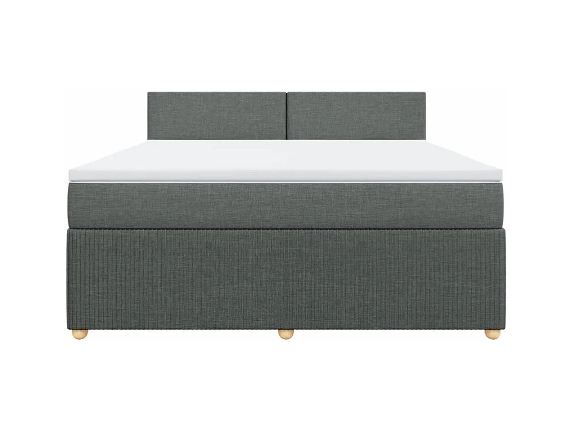 Sommier à lattes de lit avec matelas Gris foncé 180x200cm Tissu