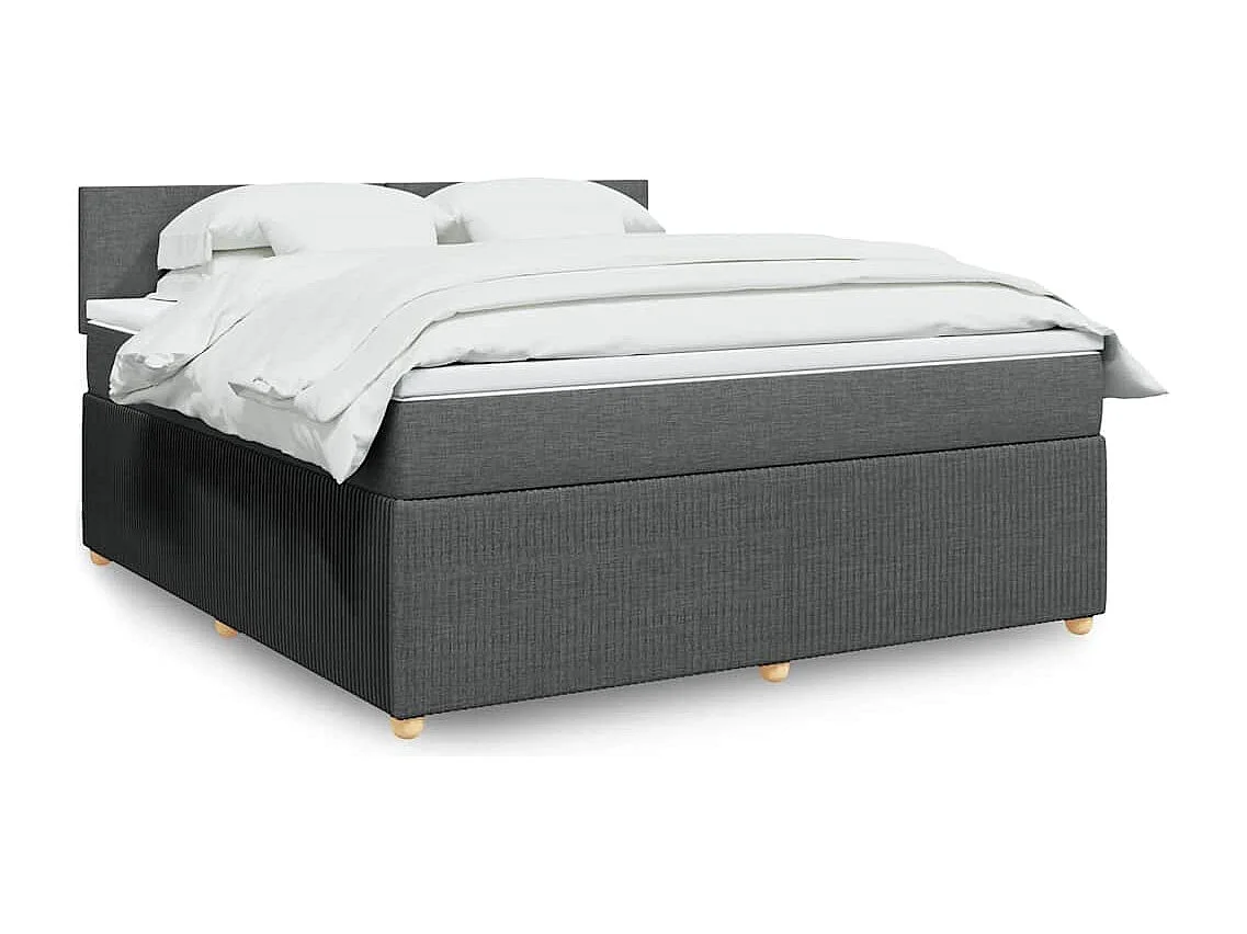 Sommier à lattes de lit avec matelas Gris foncé 180x200cm Tissu