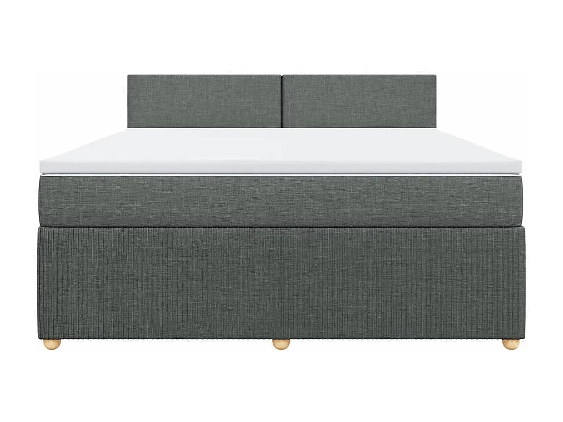 Sommier à lattes de lit avec matelas Gris foncé 180x200cm Tissu
