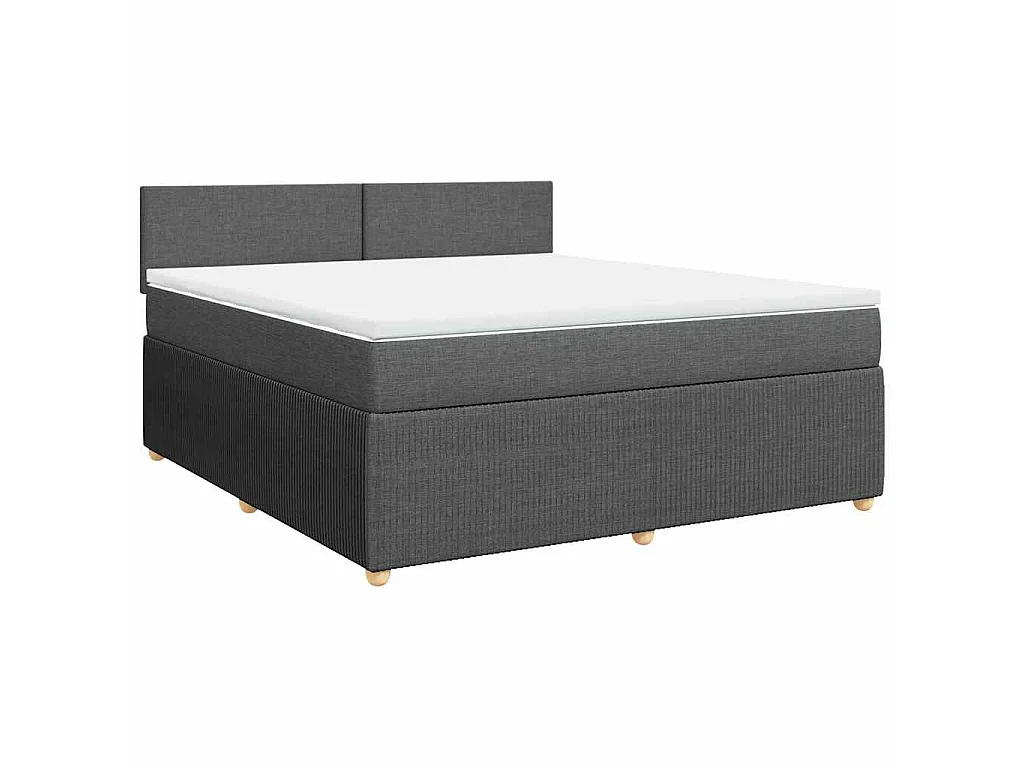 Sommier à lattes de lit avec matelas Gris foncé 180x200cm Tissu