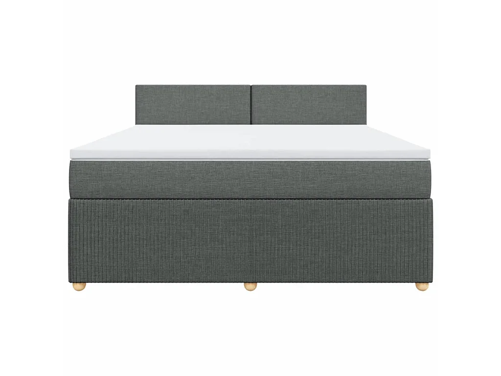 Sommier à lattes de lit avec matelas Gris foncé 180x200cm Tissu