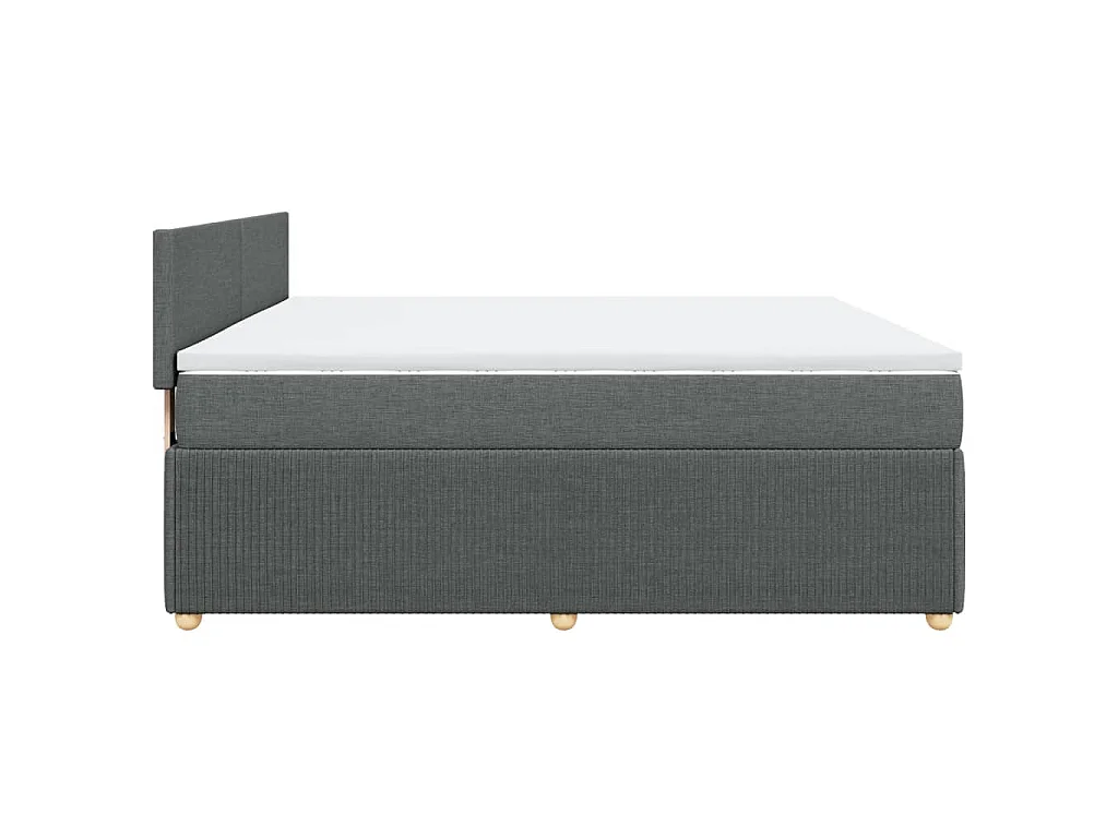 Sommier à lattes de lit avec matelas Gris foncé 180x200cm Tissu