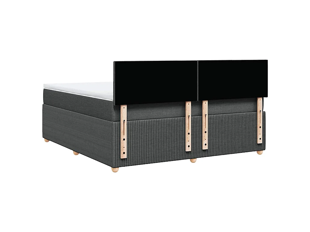 Sommier à lattes de lit avec matelas Gris foncé 180x200cm Tissu