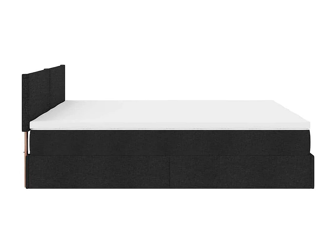 Ottoman-Bett mit Matratzen Schwarz 160x200 cm Stoff