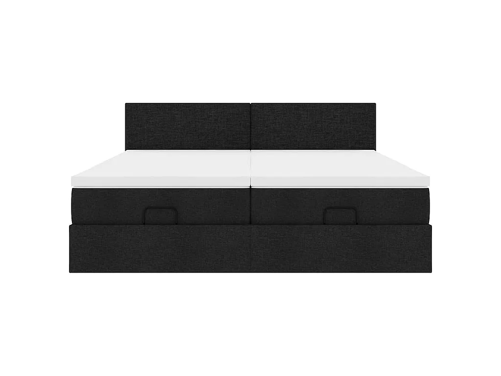 Ottoman bed met matrassen 160x200cm stof zwart