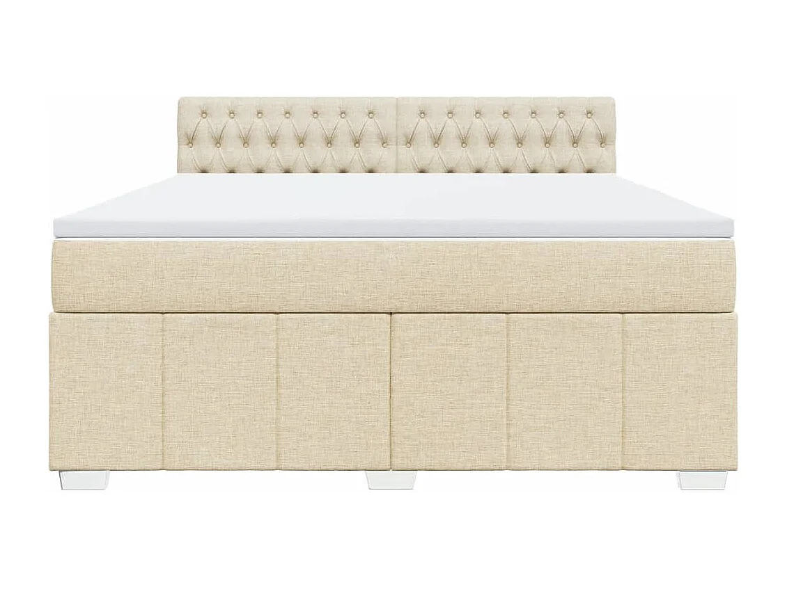 Boxspring met matras stof crèmekleurig 180x200 cm