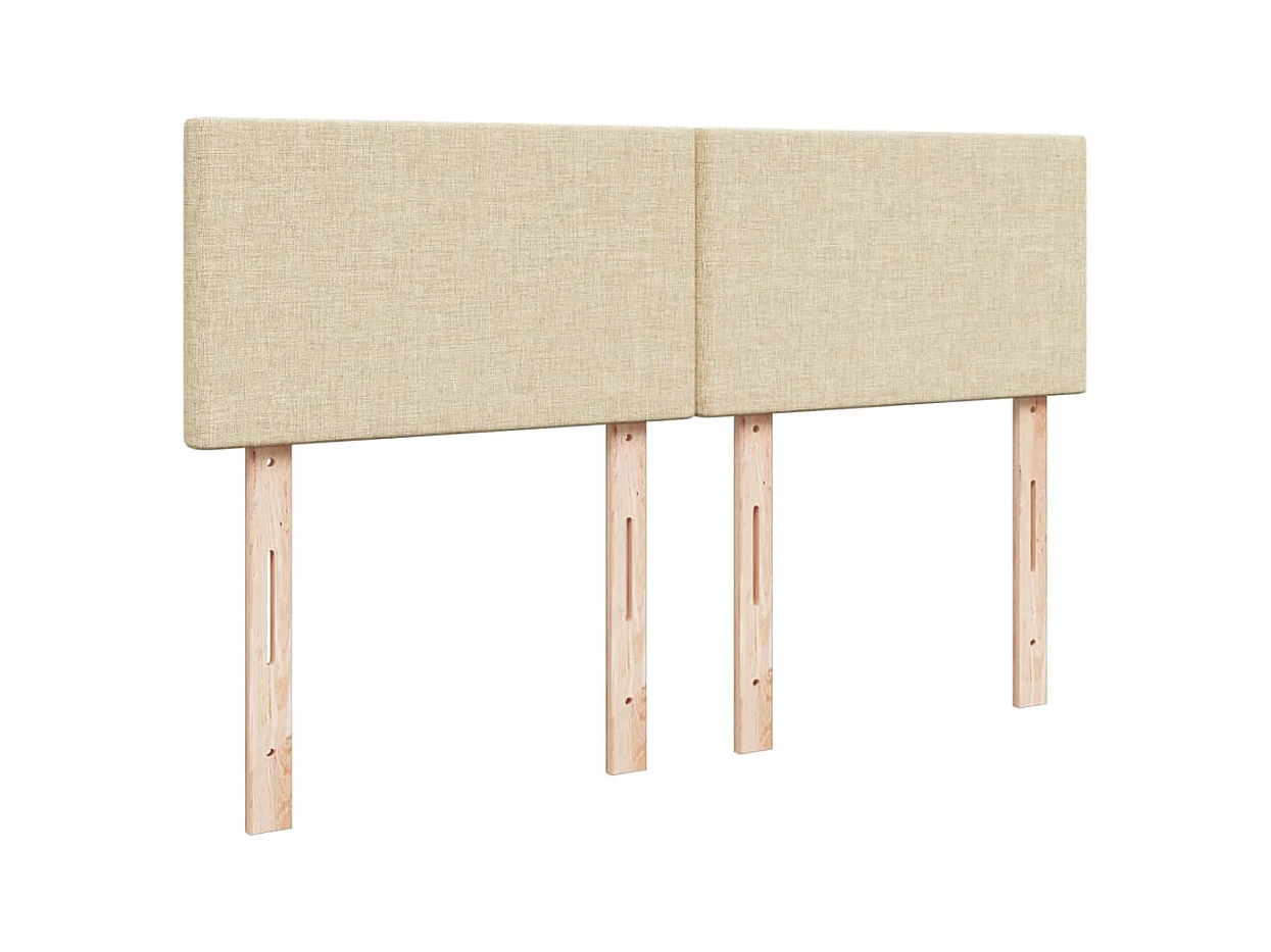 Sommier à lattes de lit avec matelas Crème 140x200 cm Tissu