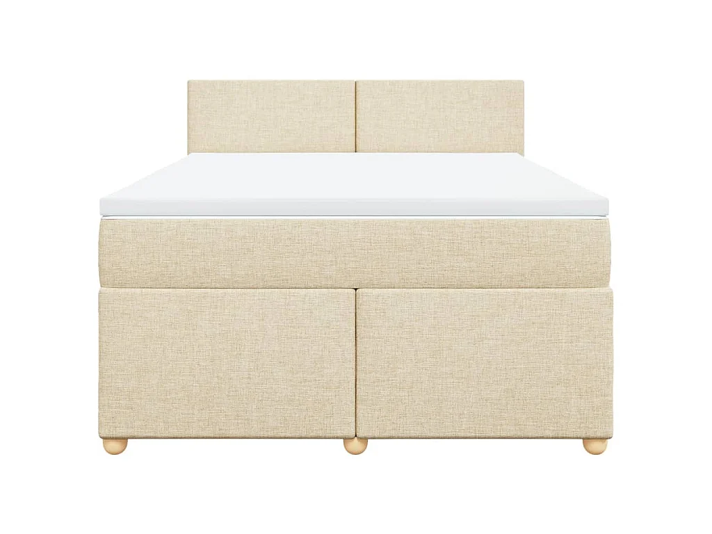 Boxspring met matras stof crèmekleurig 140x200 cm