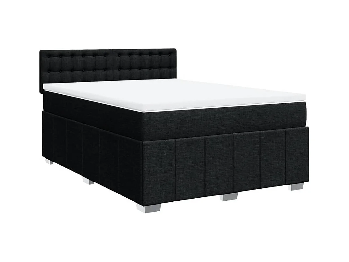 Boxspringbett mit Matratze Schwarz 160x200 cm Stoff