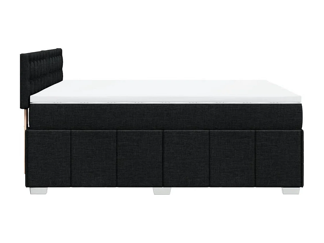 Sommier à lattes de lit avec matelas Noir 160x200 cm Tissu