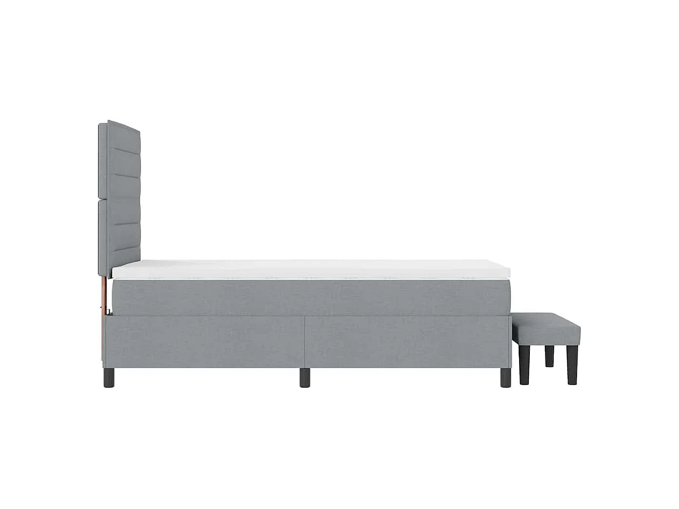 Letto a molle con materasso Grigio chiaro 90 x 200 cm Tessuto