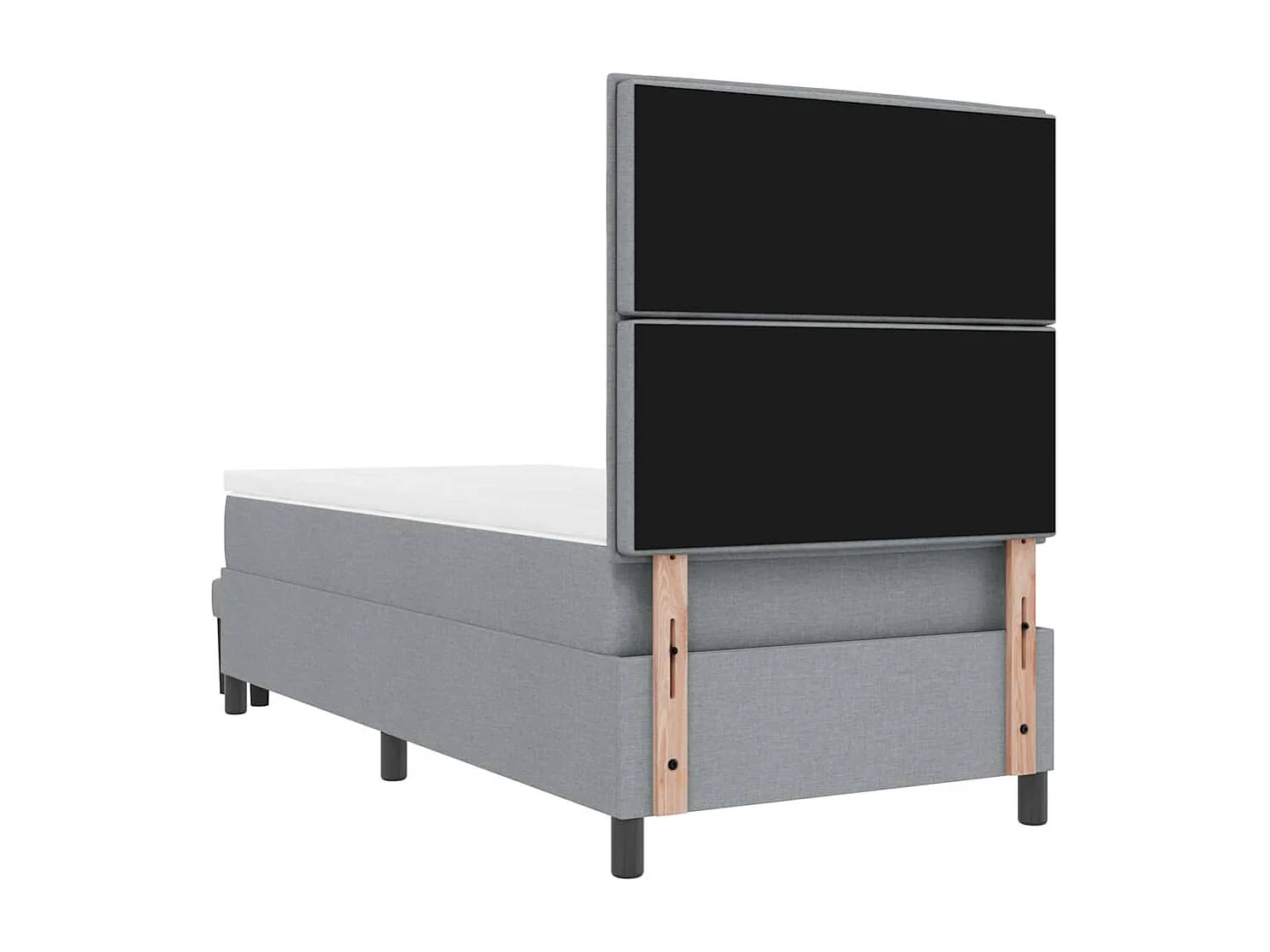 Letto a molle con materasso Grigio chiaro 90 x 200 cm Tessuto