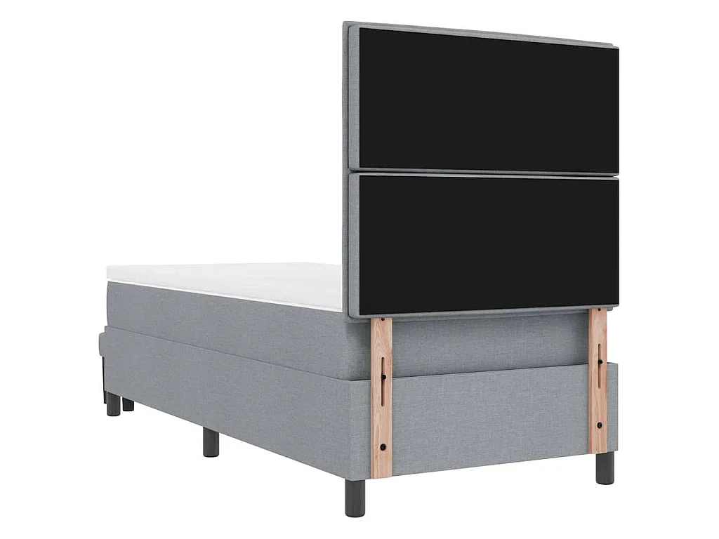 Boxspringbett mit Kopfteil Hellgrau 90 x 200 cm Stoff