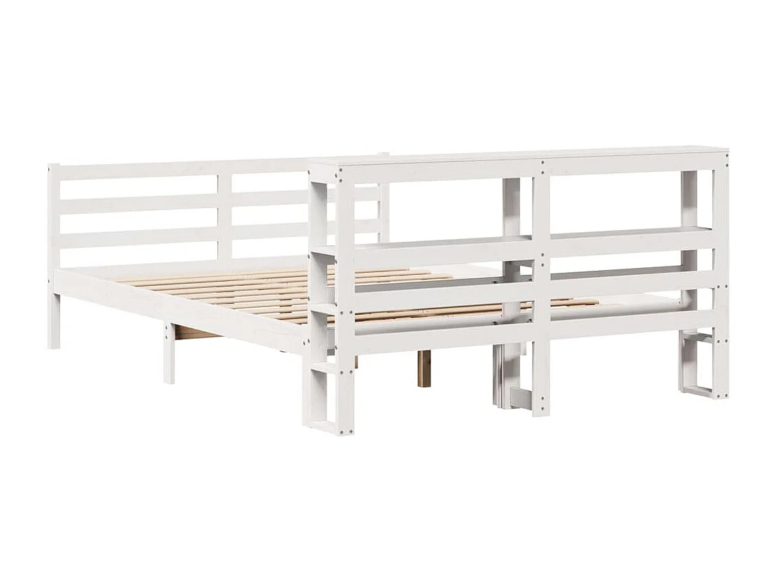 Letto senza Materasso Bianco 140x190 cm Legno Massello di Pino