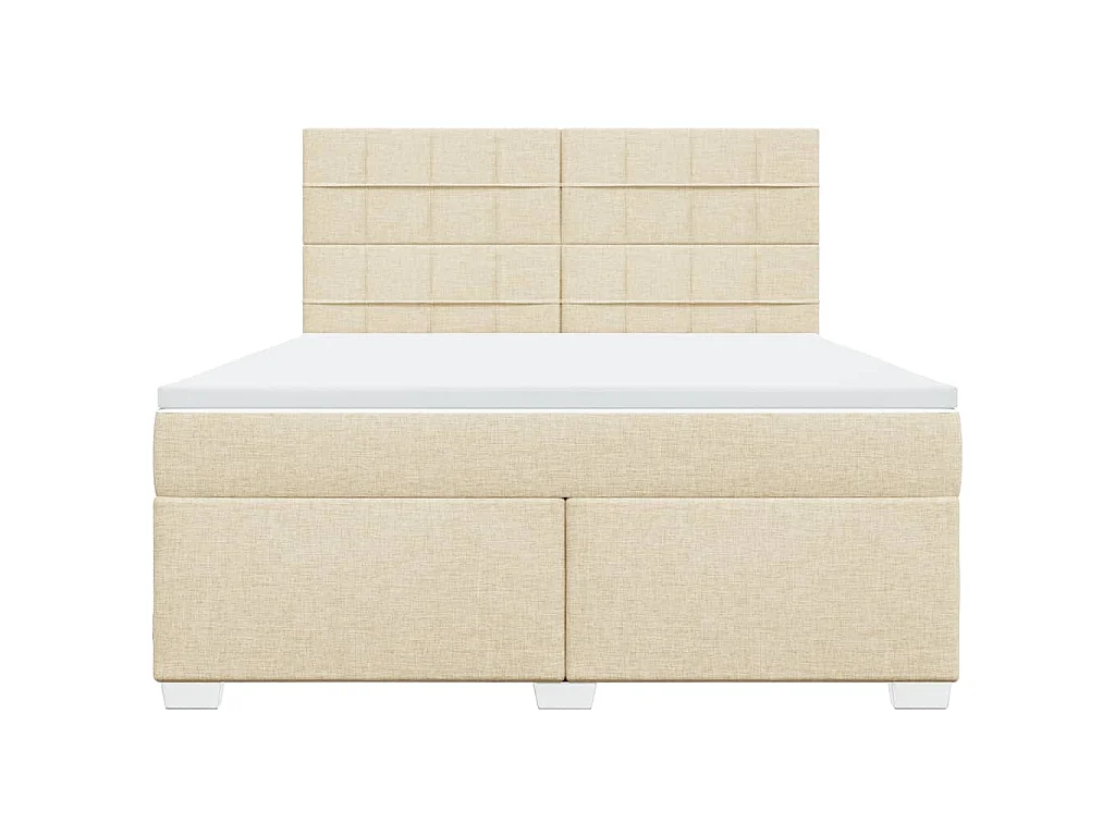 Sommier à lattes de lit avec matelas Crème 180x200 cm Tissu