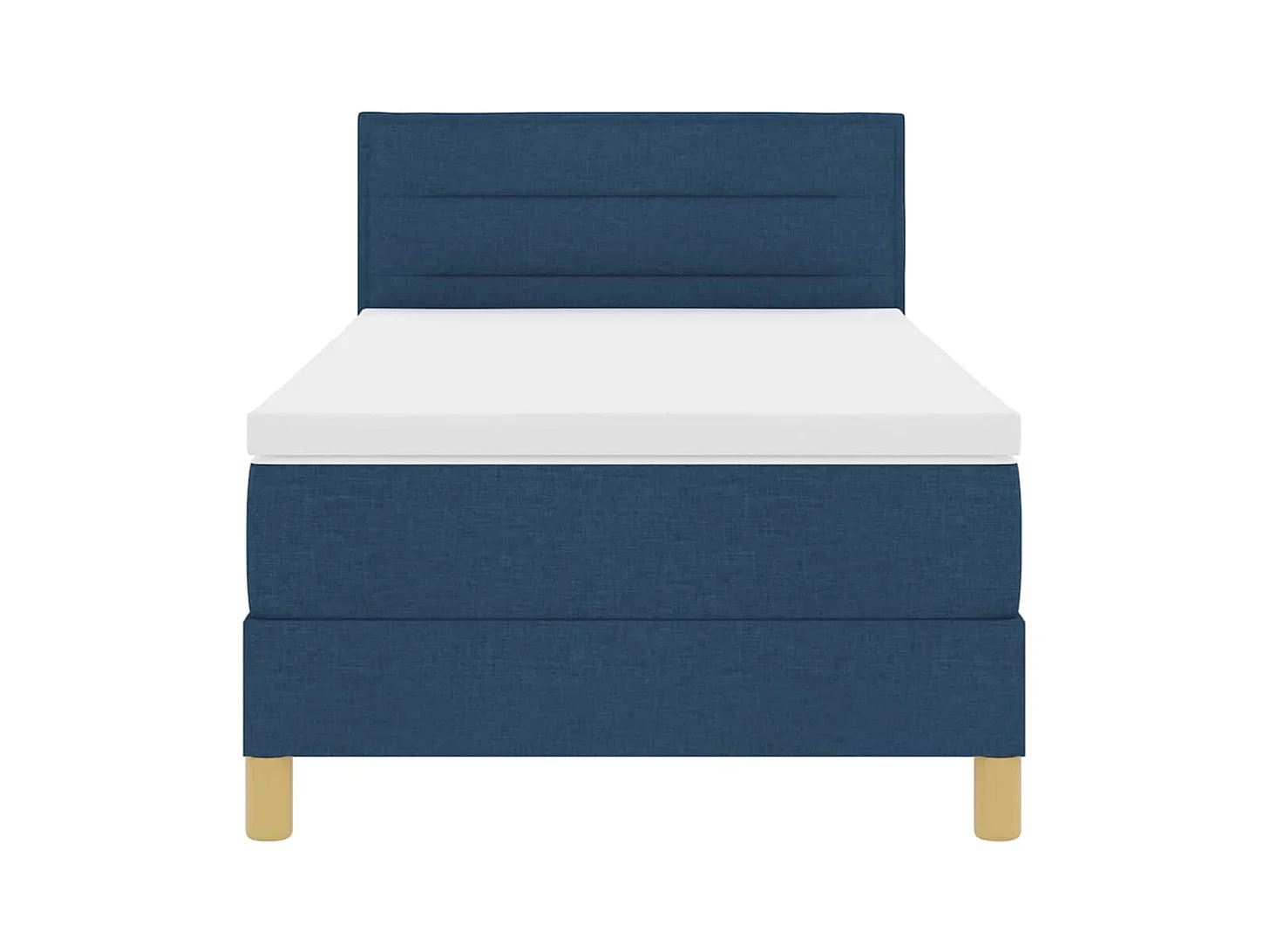 Lit boxspring avec matelas avec matelas Bleu 90 x 200 cm tissu