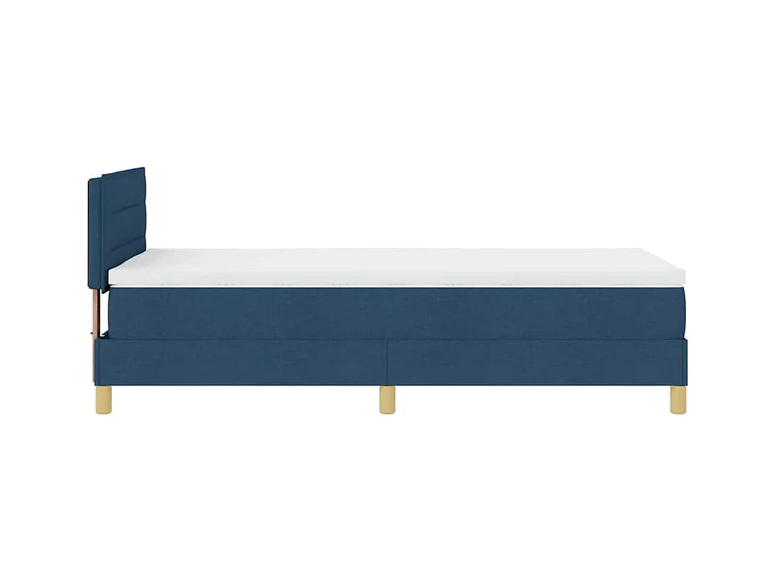 Lit boxspring avec matelas avec matelas Bleu 90 x 200 cm tissu