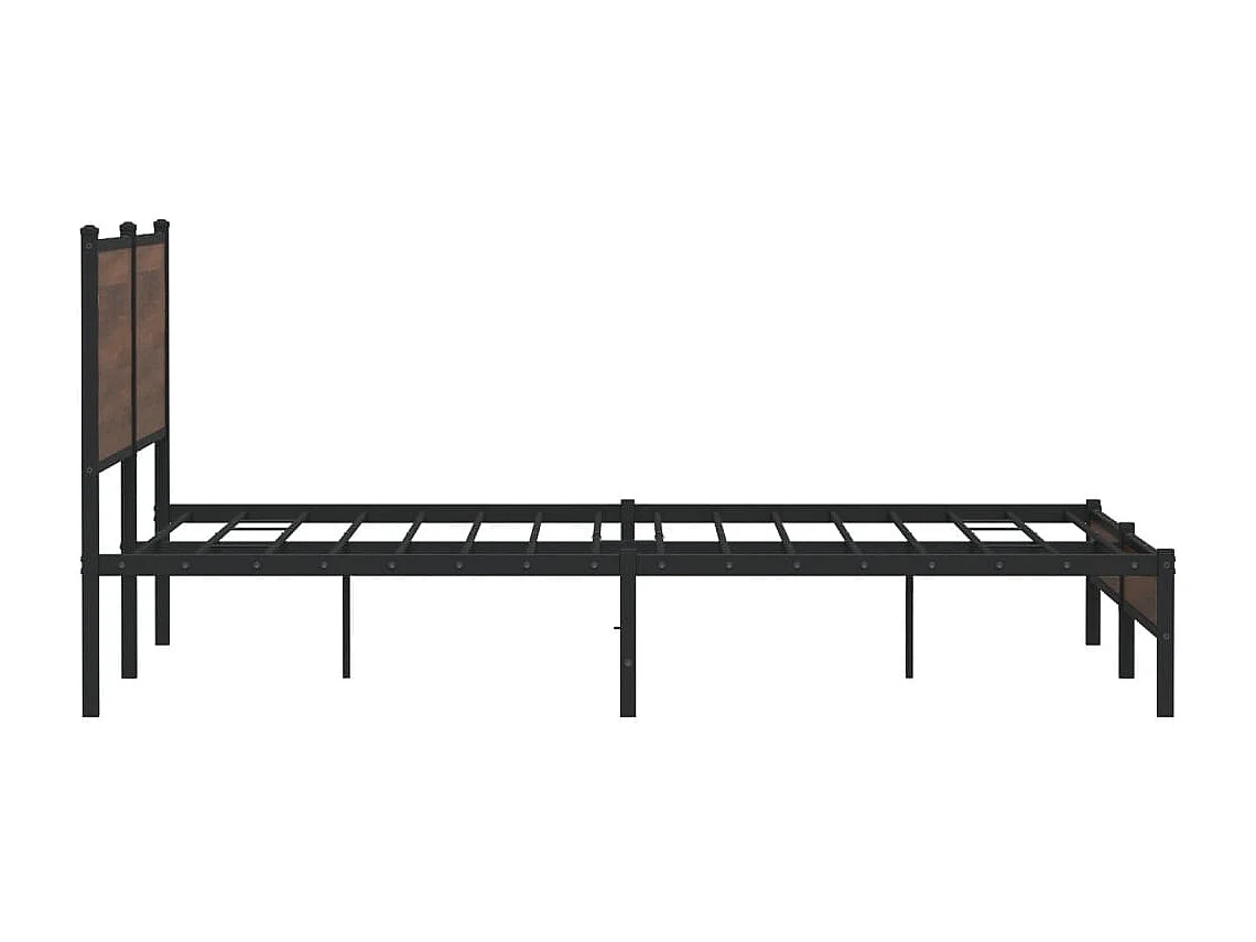 Estructura de cama sin colchón metal roble marrón 180x200 cm