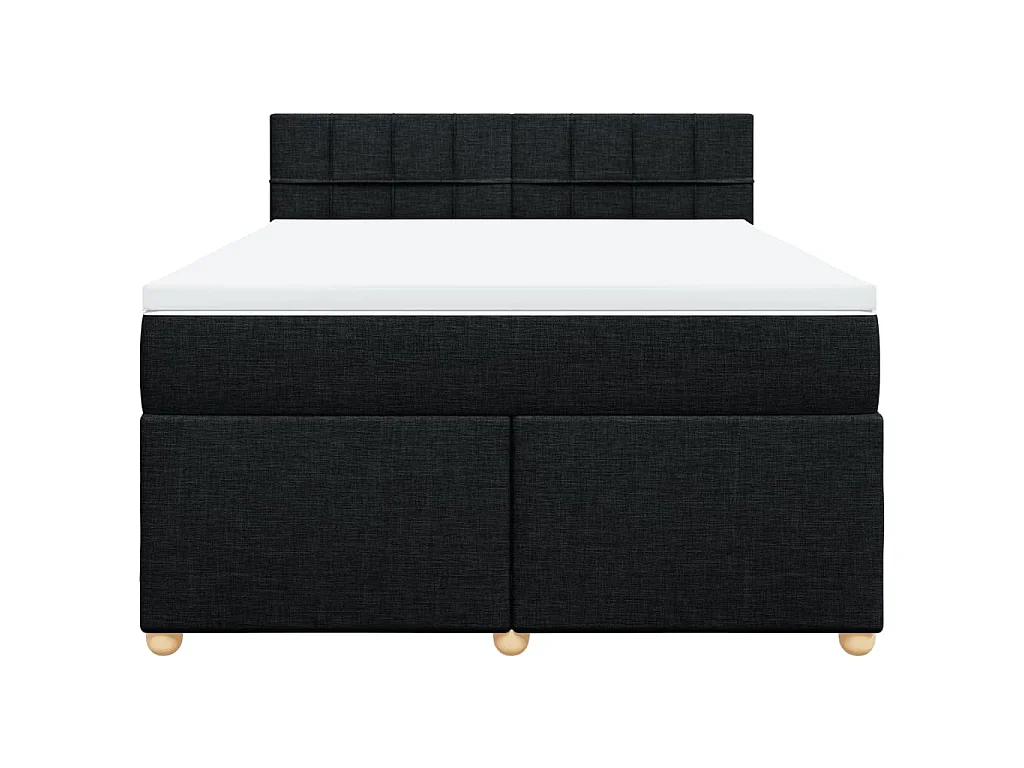 Boxspringbett mit Matratze Schwarz 140x200 cm Stoff
