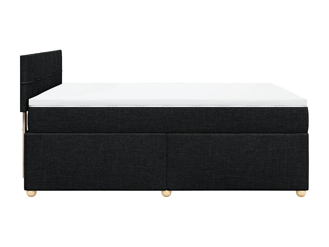 Boxspringbett mit Matratze Schwarz 140x200 cm Stoff