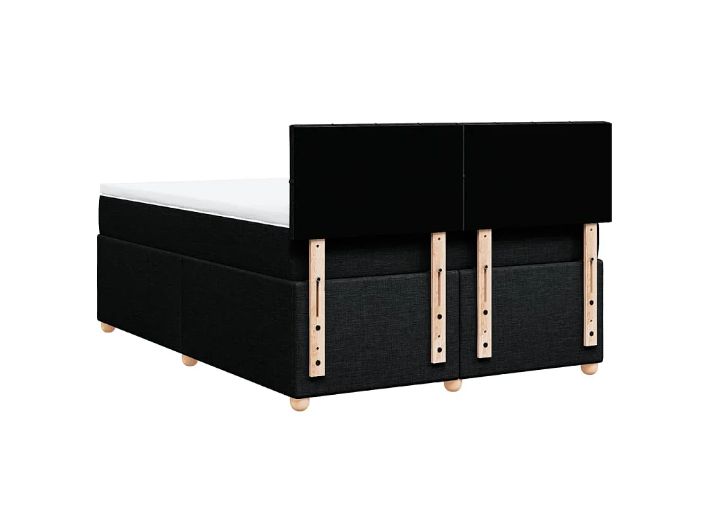 Boxspringbett mit Matratze Schwarz 140x200 cm Stoff