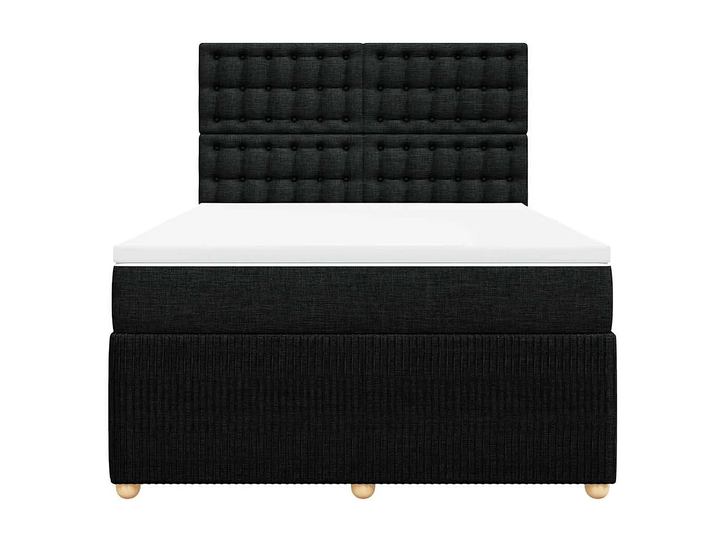 Sommier à lattes de lit avec matelas Noir 140x200 cm Tissu