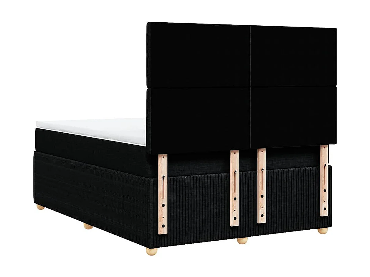Sommier à lattes de lit avec matelas Noir 140x200 cm Tissu