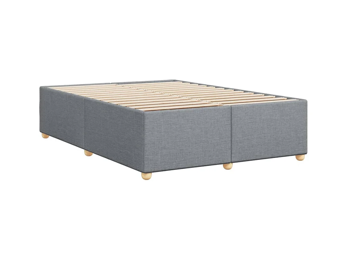 Cadre de lit sans matelas gris clair 140x190 cm tissu