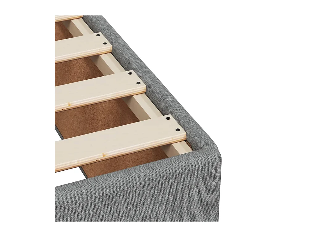 Cadre de lit sans matelas gris clair 140x190 cm tissu