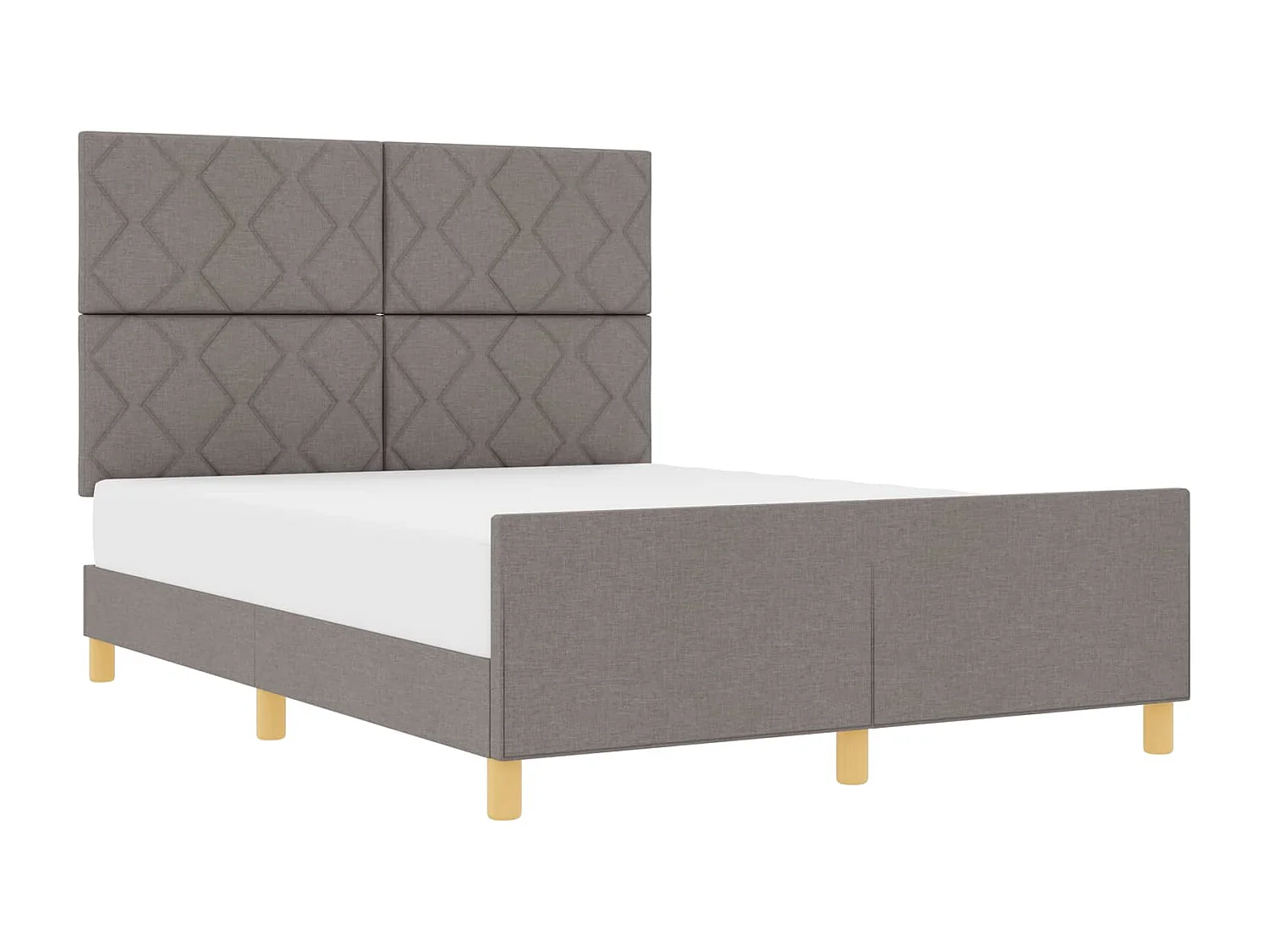 Cadre de lit avec tête de lit Taupe 140 x 200 cm tissu