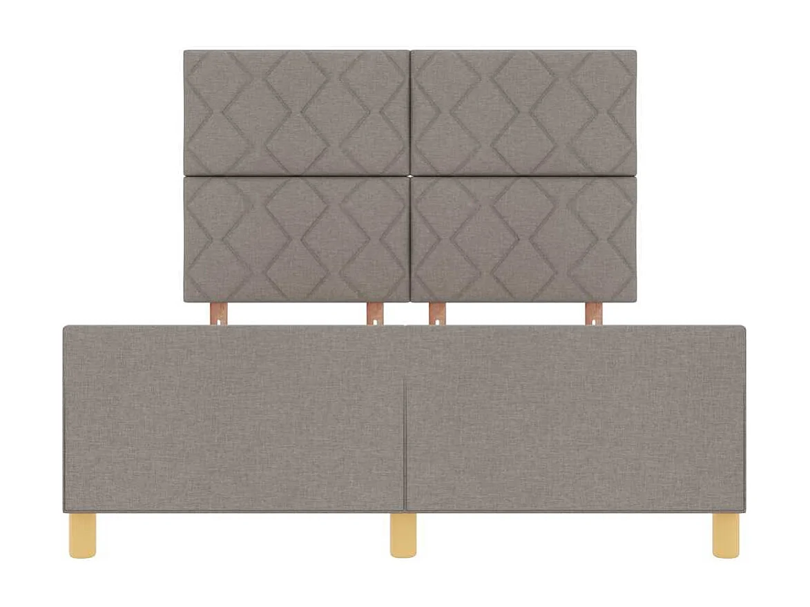 Cadre de lit avec tête de lit Taupe 140 x 200 cm tissu