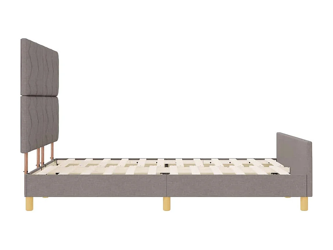 Cadre de lit avec tête de lit Taupe 140 x 200 cm tissu