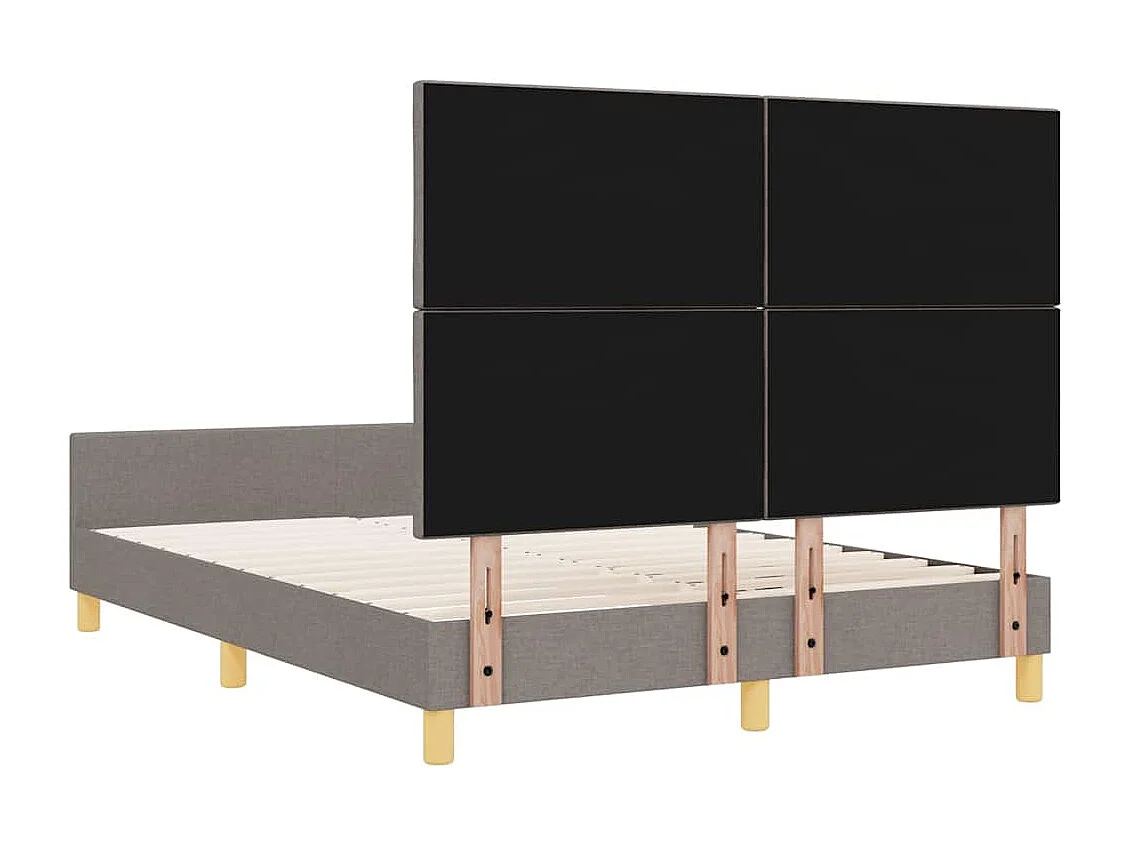 Cadre de lit avec tête de lit Taupe 140 x 200 cm tissu