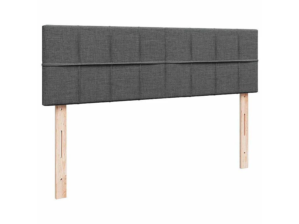 Lit ottoman avec matelas gris foncé 140x190 cm tissu