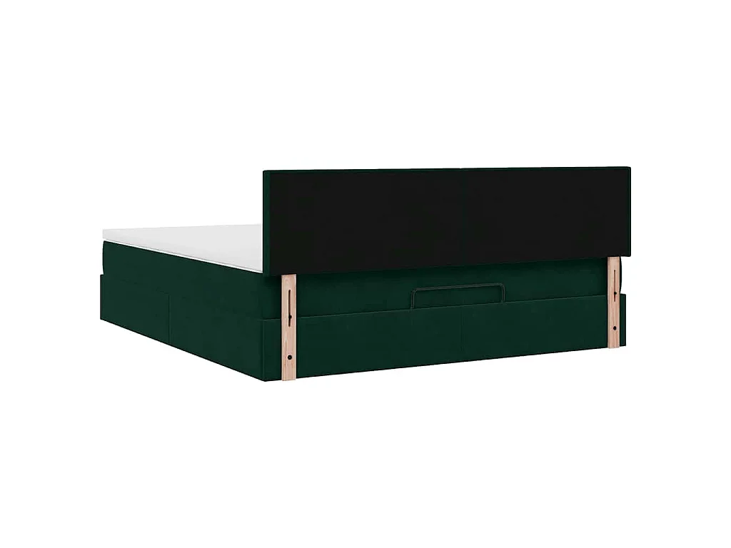 Estructura de cama otomana con colchón verde oscuro 160x200 cm